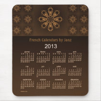 2013 French Gold Rosette Calendar Mousepads