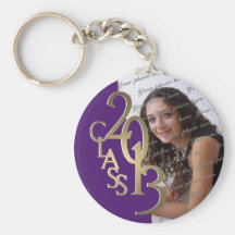 2013 Graduation Keepsake Purple Gold Keychains