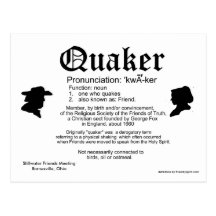 2013 Mini Calendar Definition of a Quaker Post Card