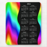 2013 Psychedelic Rainbow Yearly Calendar Mouse Pad
