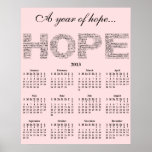 2013 : Une année de calendrier mural d'espoir Affiche