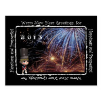 2013 Warm New Year Greetings Postcard postcards