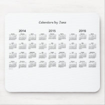 2014-2016 3 Year Calendar Mousepad