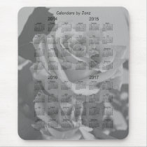 2014-2017 White Rose 4 Year Calendar Mouse Pad
