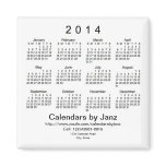 2014 Calendar Business Card Template Magnets