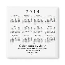 2014 Calendar Business Card Template Magnets