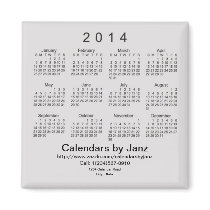 2014 Calendar Business Card Template Fridge Magnet