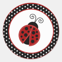 20 - 1,5" coccinelle de rouge de joint d'enveloppe autocollants