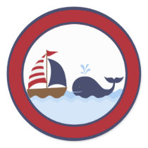 20 - 1.5"  Envelope Seal Ahoy Nautical Whale Boat