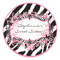 20 - 1.5"  Envelope Seal Butterfly Zebra Print
