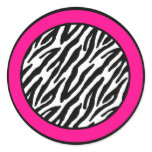 20 - 1.5"  Envelope Seal Hot Pink Zebra Print