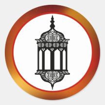 20 - 1.5" Envelope Seal Moroccan Lantern Round Stickers