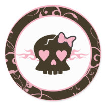 20 - 1.5" Envelope Seals Girly Girl Pink Punk Skul