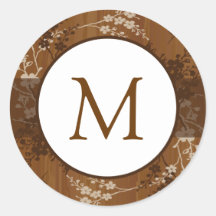 20 - 1.5" Envelope Sticker Wooden Plank Floral Wed