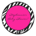 20 - 1.5"  Favour Stickers Hot Pink Zebra Print