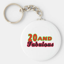 20 and Fabulous Birthday Designs Keychain