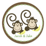20 Customizable Cupcake Toppers Twin Silly Monkeys