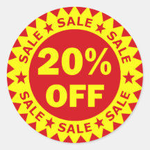 20% Off Retail Sale Stickers