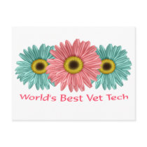 20 world's best vet tech postcard