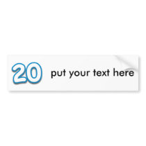 20 Year Birthday or Anniversary - Add Text Bumper Stickers