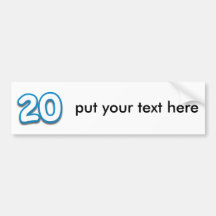 20 Year Birthday or Anniversary - Add Text Bumper Stickers