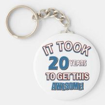 20 year old birthday designs keychains