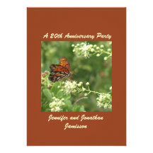 20th Anniversary Party Invitation Butterfly