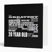 20th Birthday Party Greatest Twenty Year Old 3 Ring Binder