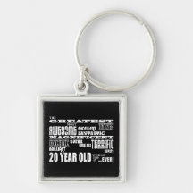 20th Birthday Party Greatest Twenty Year Old Keychain