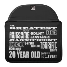20th Birthday Party Greatest Twenty Year Old MacBook Pro Sleeves