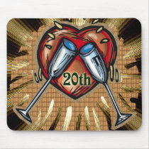 20th wedding anniversary square mouse pad