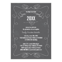 20XX Chalkboard Graduation Announcements