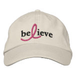 ($21.95) Believe Breast Cancer Ribbon Hat