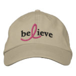 ($21.95) Believe Breast Cancer Ribbon Hat