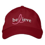 ($21.95) Believe Breast Cancer Ribbon Hat