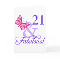 21 And Fabulous Birthday Greeting Card