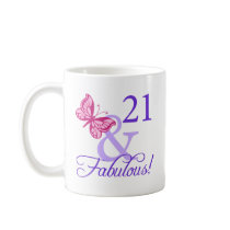 21 And Fabulous Birthday Coffee Mugs