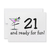 21 And Ready For Fun Martini Announcements