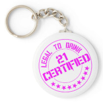 21 Birthday Item Certified Now 21-pink Key Chains