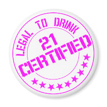 21 Birthday Item Certified Now 21-pink Refrigerator Magnets