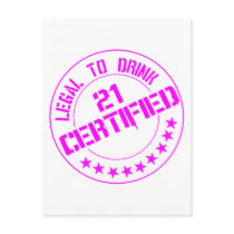 21 Birthday Item Certified Now 21-pink Post Card
