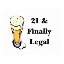 21 & Finally Legal Post Card