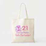 21 Good Bye Bouncer Hello Bartender (Pink) Canvas Bags