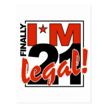 21 & LEGAL postcard, customize