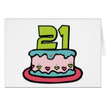 21 Year Old Birthday Cake Cards