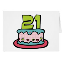 21 Year Old Birthday Cake cards
