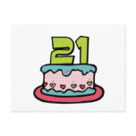 21 Year Old Birthday Cake Post Cards