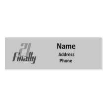 21 Years Old Finally Profile Card Business Card