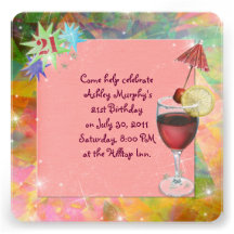 21ème Fête d'anniversaire Cartons D'invitation