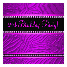 21ème fête d'anniversaire de la femme pourpre de z invitations